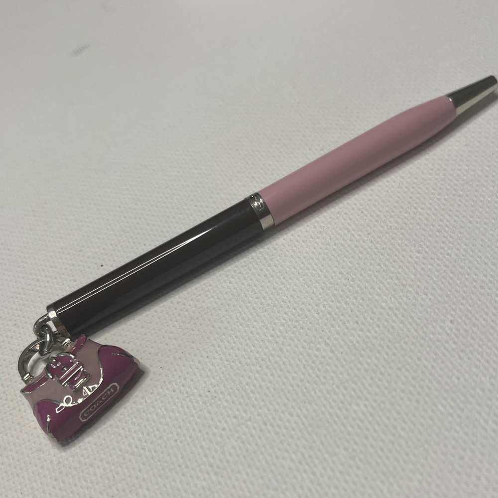 Coach Pink and Black Enamel Charm Pen
